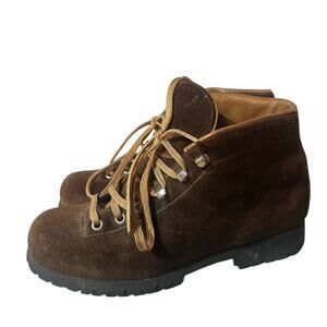 VTG The Alps By Fabiano Hiking Boots Women's Size 7 M Brown Suede Mountain Boot